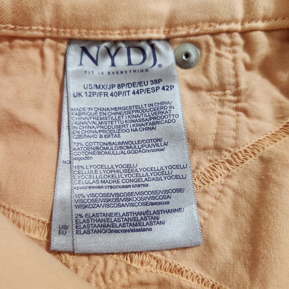 NYDJ Chloe Capri crop stretch Jeans Women's Size 8P Melon Side Slits NWT ---7 - Picture 9 of 11